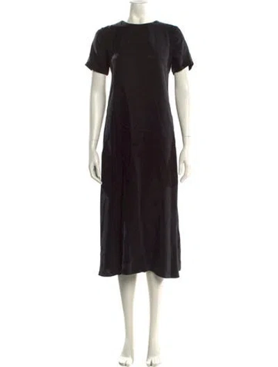 Pre-owned Hatch Crew Neck Midi Length Dress In Black