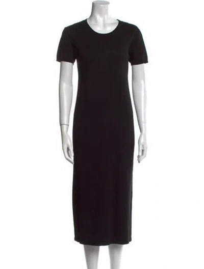 Pre-owned Hatch Crew Neck Midi Length Dress In Black