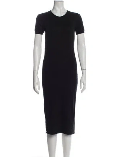Pre-owned Hatch Crew Neck Midi Length Dress In Black
