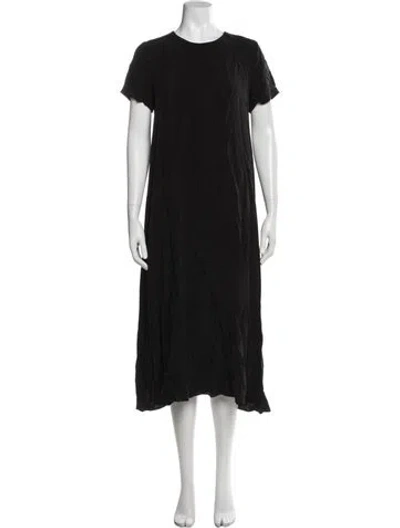 Pre-owned Hatch Crew Neck Midi Length Dress In Black