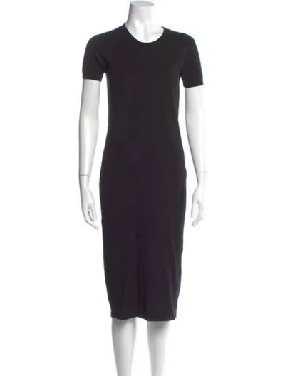 Pre-owned Hatch Crew Neck Midi Length Dress In Black