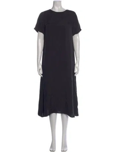 Pre-owned Hatch Crew Neck Midi Length Dress In Black