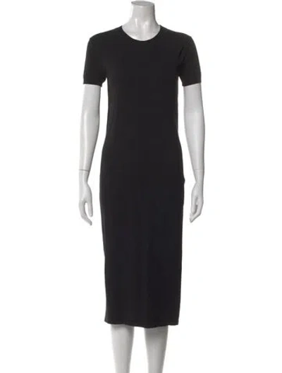 Pre-owned Hatch Crew Neck Midi Length Dress In Black