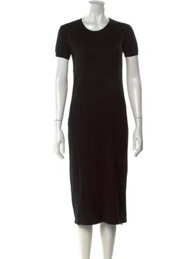 Pre-owned Hatch Crew Neck Midi Length Dress In Black