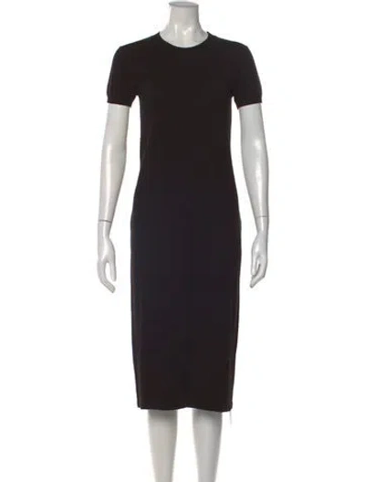 Pre-owned Hatch Crew Neck Midi Length Dress In Black