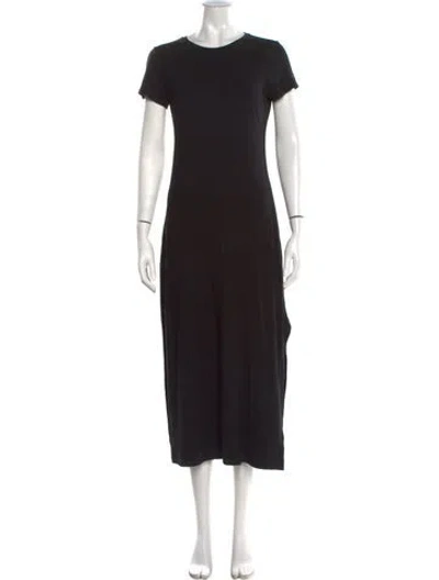 Pre-owned Hatch Crew Neck Midi Length Dress In Black