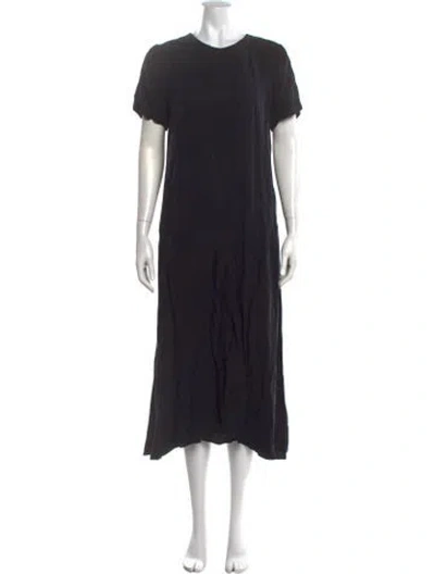 Pre-owned Hatch Crew Neck Midi Length Dress In Black
