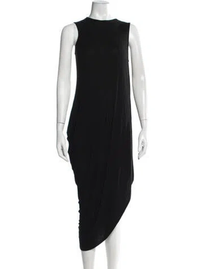 Pre-owned Hatch Crew Neck Midi Length Dress In Black