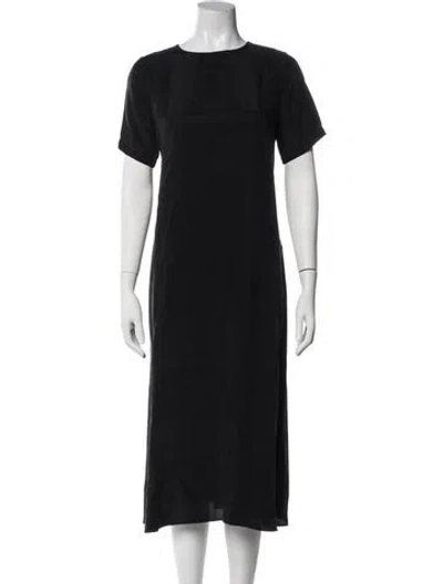 Pre-owned Hatch Crew Neck Midi Length Dress In Black