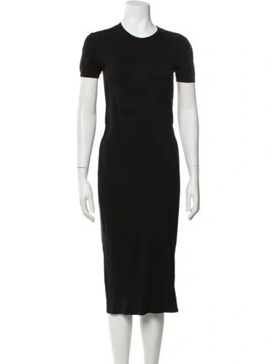 Pre-owned Hatch Crew Neck Midi Length Dress In Black
