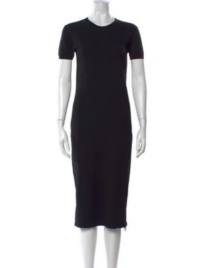 Pre-owned Hatch Crew Neck Midi Length Dress In Black