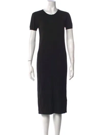 Pre-owned Hatch Crew Neck Midi Length Dress In Black