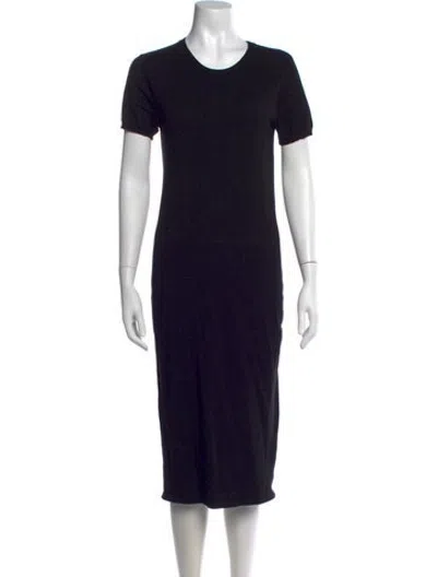 Pre-owned Hatch Crew Neck Midi Length Dress In Black