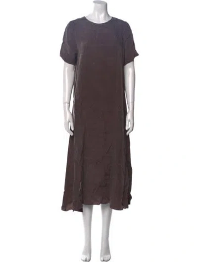 Pre-owned Hatch Crew Neck Midi Length Dress In Gray