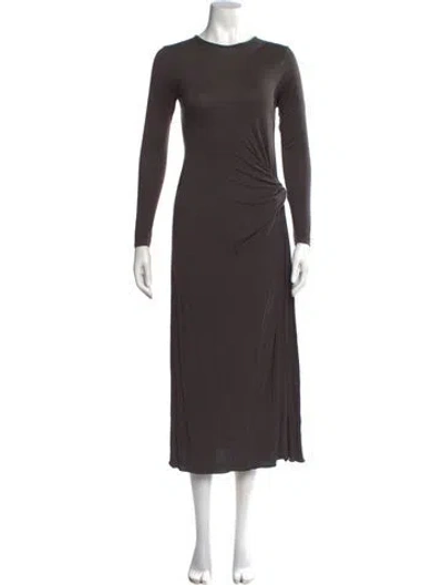 Pre-owned Hatch Crew Neck Midi Length Dress In Gray