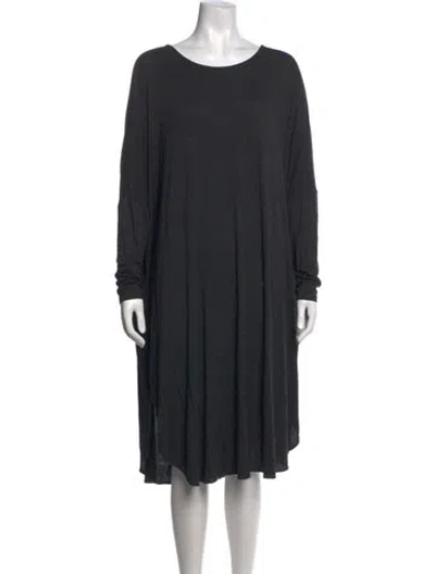 Pre-owned Hatch Crew Neck Midi Length Dress In Grey
