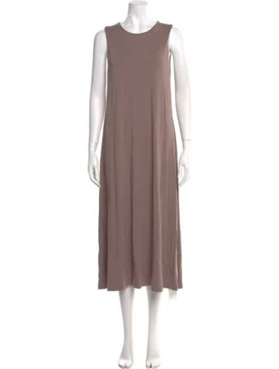 Pre-owned Hatch Crew Neck Midi Length Dress In Neutral