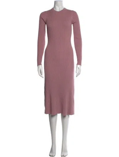 Pre-owned Hatch Crew Neck Midi Length Dress In Pink