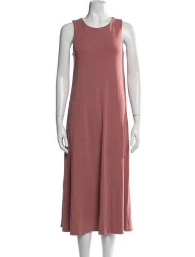 Pre-owned Hatch Crew Neck Midi Length Dress In Pink