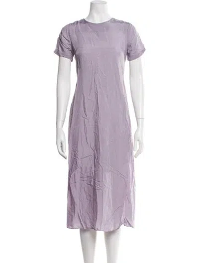 Pre-owned Hatch Crew Neck Midi Length Dress In Purple
