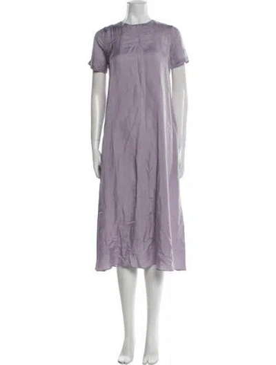 Pre-owned Hatch Crew Neck Midi Length Dress W/ Tags In Purple
