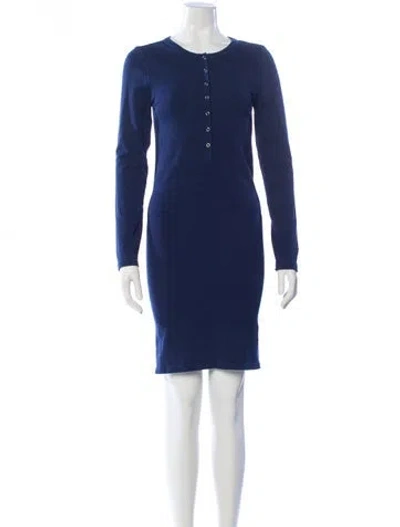 Pre-owned Hatch Crew Neck Mini Dress In Blue