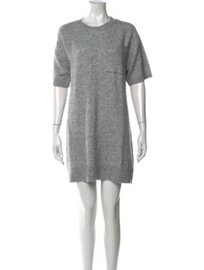Pre-owned Hatch Crew Neck Mini Dress In Gray