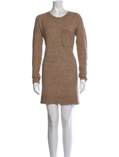 Pre-owned Hatch Crew Neck Mini Dress In Neutral