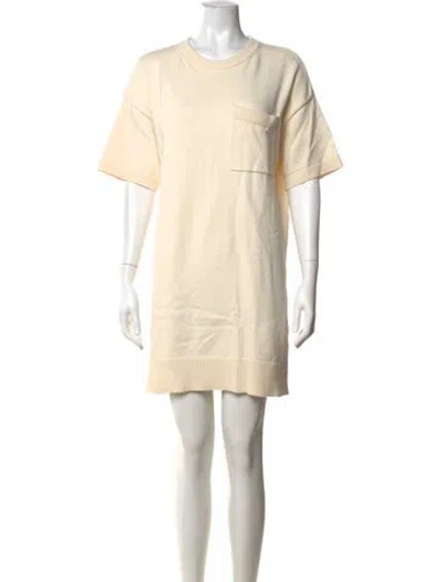 Pre-owned Hatch Crew Neck Mini Dress In Neutrals