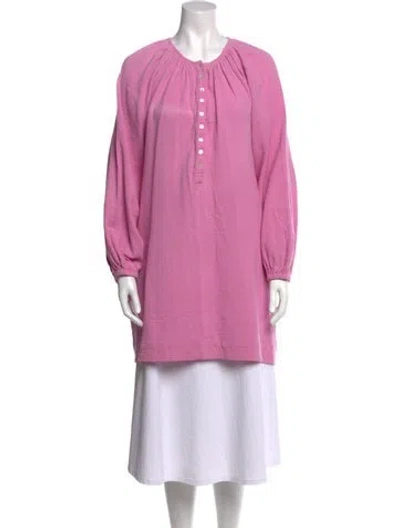 Pre-owned Hatch Crew Neck Mini Dress In Pink