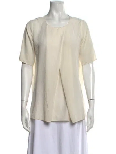 Pre-owned Hatch Crew Neck Short Sleeve Top In Neutrals