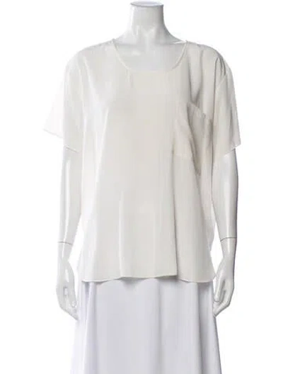 Pre-owned Hatch Crew Neck Short Sleeve Top In White