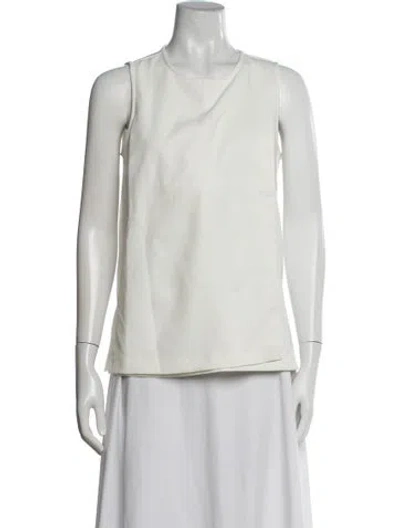 Pre-owned Hatch Crew Neck Sleeveless Top W/ Tags In White