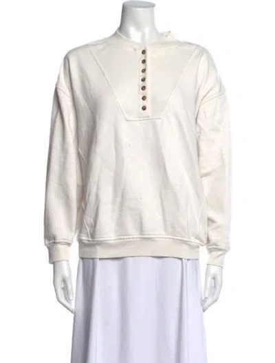 Pre-owned Hatch Crew Neck Sweater In White