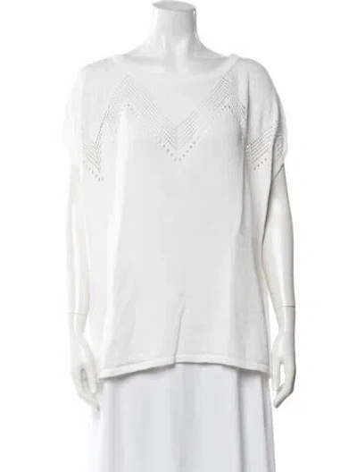 Pre-owned Hatch Crew Neck Sweater In White