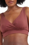 Hatch Crossover Pima Cotton Blend Nursing Bra In Pink