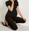 Hatch Eliza Softsculpt Sweater Tee In Black In Black