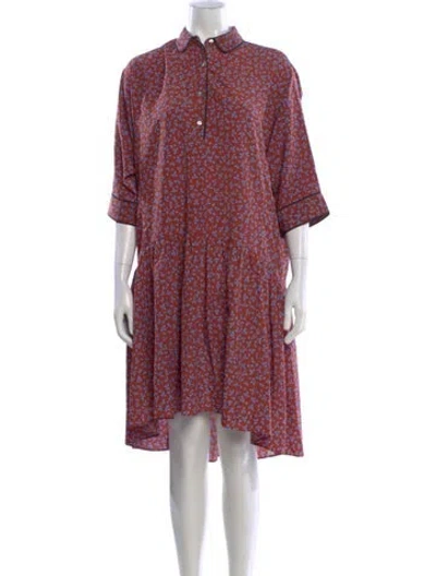 Pre-owned Hatch Floral Print Knee-length Dress In Blue