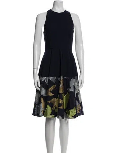 Pre-owned Hatch Floral Print Knee-length Dress In Blue