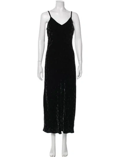 Pre-owned Hatch Floral Print Long Dress In Black