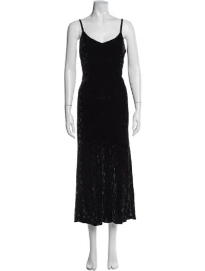 Pre-owned Hatch Floral Print Long Dress In Black