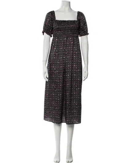 Pre-owned Hatch Floral Print Long Dress In Blue