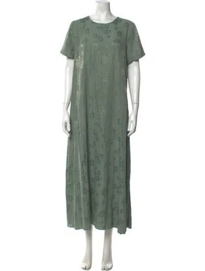 Pre-owned Hatch Floral Print Long Dress In Green