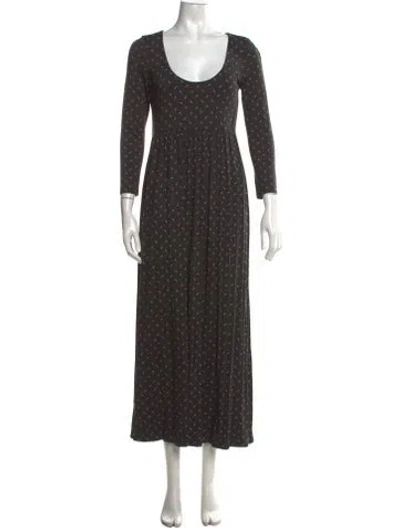 Pre-owned Hatch Floral Print Long Dress In Grey
