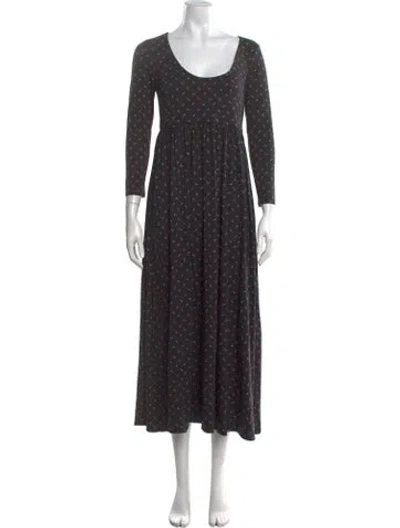 Pre-owned Hatch Floral Print Long Dress In Grey