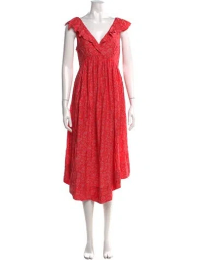 Pre-owned Hatch Floral Print Long Dress In Multi