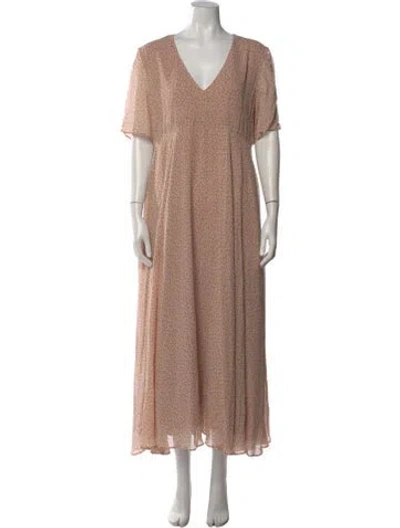 Pre-owned Hatch Floral Print Long Dress In Pink