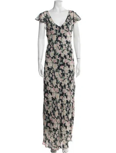 Pre-owned Hatch Floral Print Long Dress W/ Tags In Multicolor