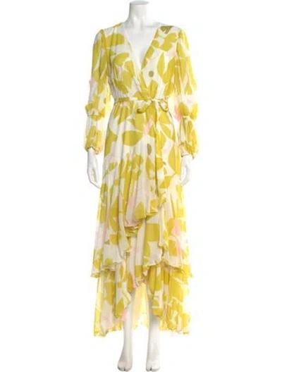 Pre-owned Hatch Floral Print Long Dress In Yellow