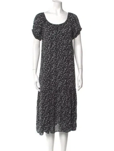 Pre-owned Hatch Floral Print Midi Length Dress In Black